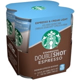 Starbucks Doubleshot Espresso, Espresso & Cream Light, 6.5 oz Cans, 4 pack
