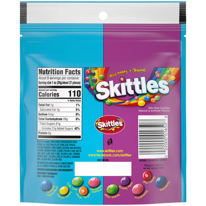 Skittles Flavor Mash-Ups Wild Berry & Tropical Chewy Candy, Grab N Go - 9oz Resealable Bag