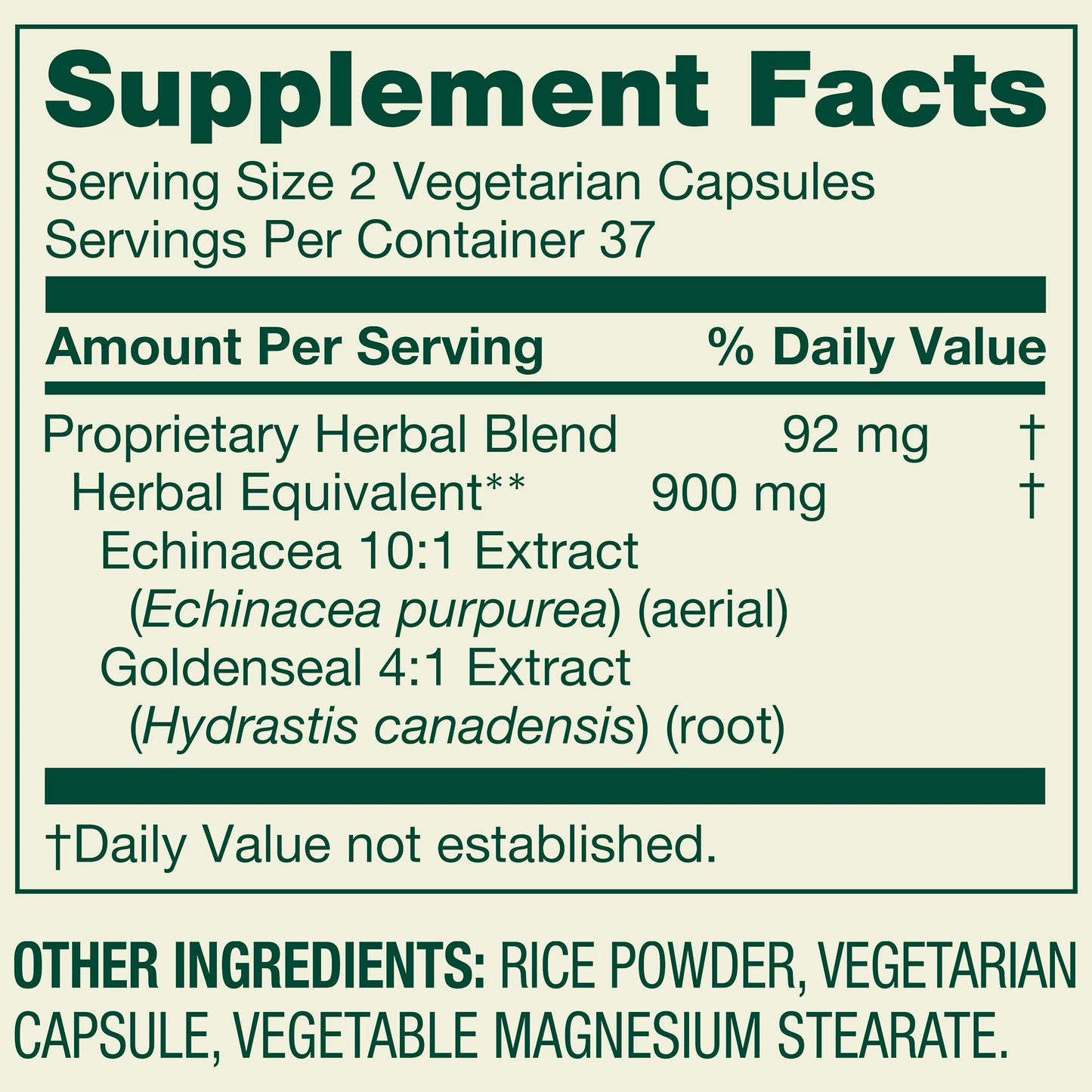 Spring Valley Echinacea Goldenseal Blend Dietary Supplement, 900 mg, 75 Vegetarian Capsules