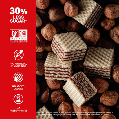 Loacker Quadratini Variety Pack Wafer Cookies, Mix of Hazelnut/Dark Chocolate/Vanilla/Chocolate, Pack of 6