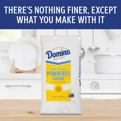 (6 pack) Domino Confectioners Sugar, Pure Cane 10-x Powdered, 2lb (907g), Plastic Bag