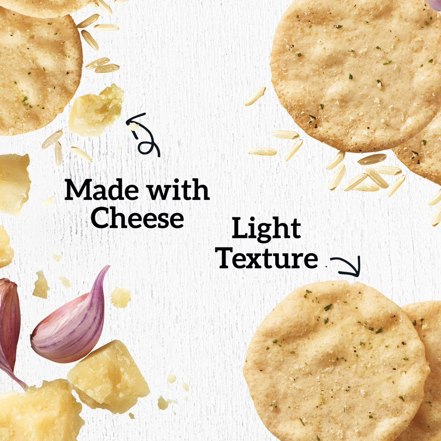 GOOD THINS Parmesan & Garlic Rice & Cheese Snacks Gluten Free Crackers, Snack Crackers, 3.5 oz