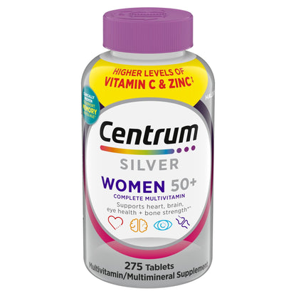 Centrum Silver Multivitamins for Women Over 50, Multimineral Supplement Tablets, 275 ct.