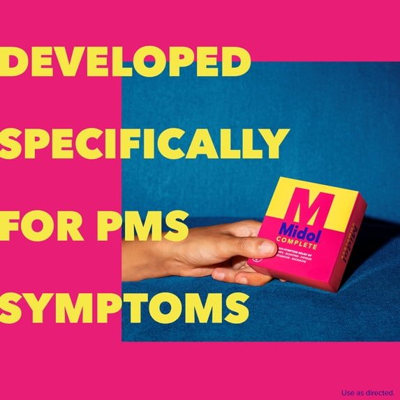 Midol Complete Menstrual Pain Relief Acetaminophen Caplets, 40 Count