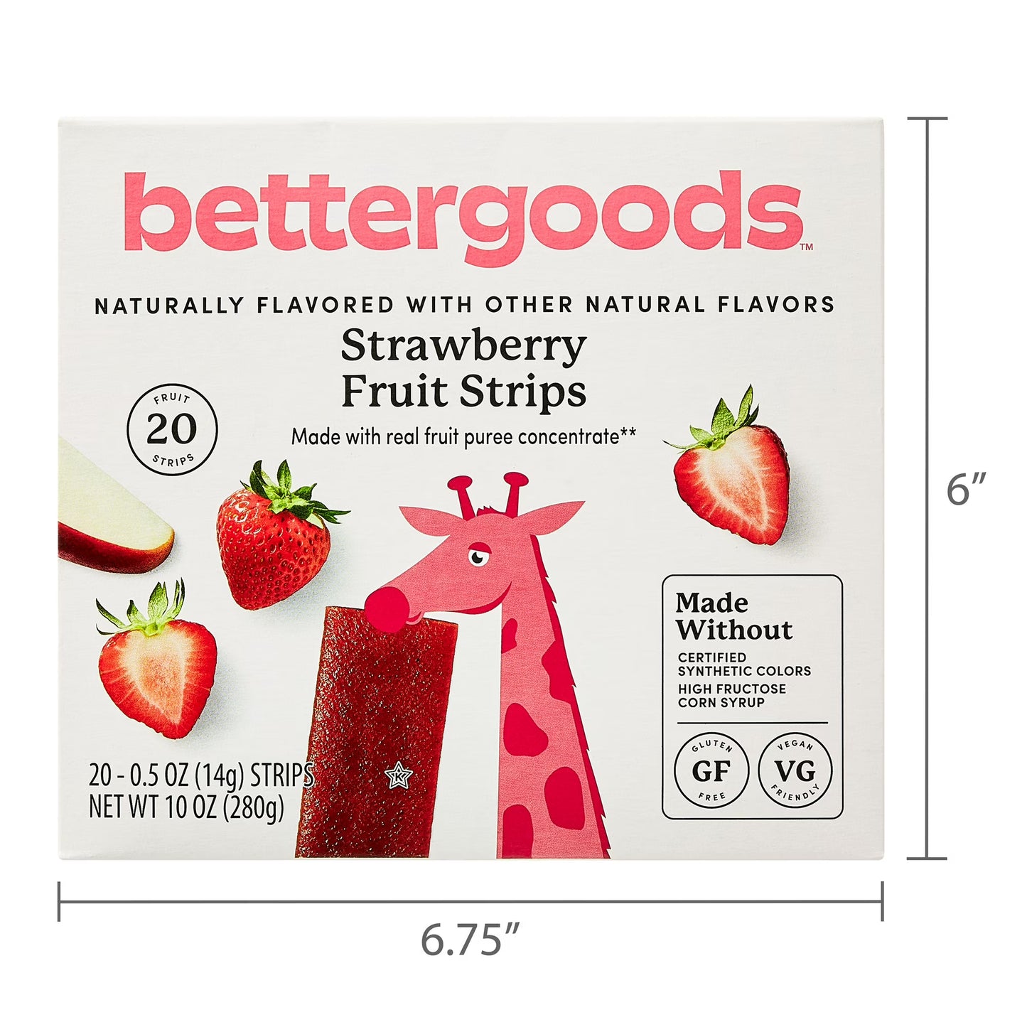 bettergoods Strawberry Fruit Strips, 10 oz, 20 Count