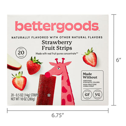 bettergoods Strawberry Fruit Strips, 10 oz, 20 Count