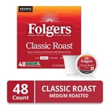 Folgers Classic Roast, Medium Roast Coffee, Keurig K Cup Pods, 48 Count Box