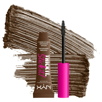 NYX Professional Makeup Thick it Stick it Thickening Eyebrow Gel Mascara Tint, Brunette, 0.23 fl oz