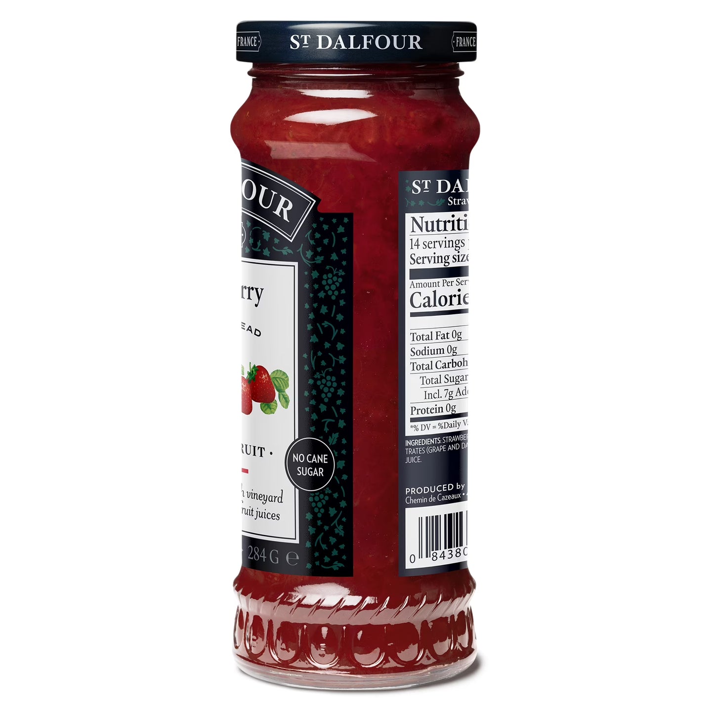 St. Dalfour Strawberry Fruit Spread, 100% from Fruit, Vegan & Gluten Free, 10 oz Jar