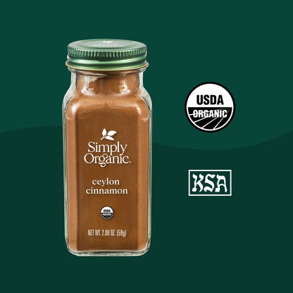 (6 pack) Simply Organic Ceylon Cinnamon Ground Certified Organic 2.08 oz. Bottle
