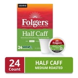 Folgers 1/2 Caff Coffee, Medium Roast Coffee, Keurig K Cup Pods, 24 Count Box