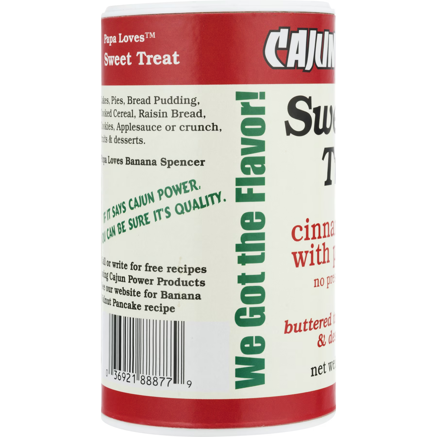 (12 pack) Cajun Power Sweet Treat Cinnamon Sugar With Pure Vanilla, 8.0 OZ