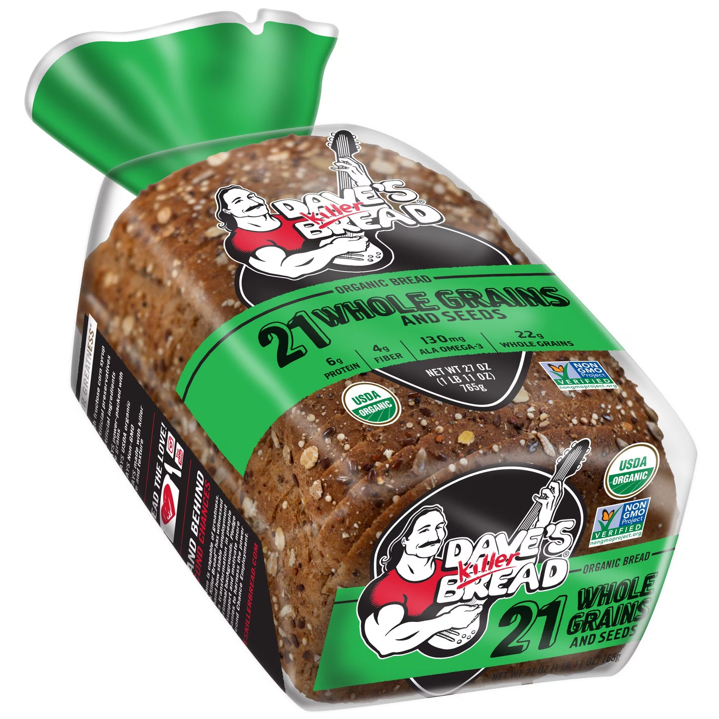 Dave's Killer Bread 21 Whole Grains and Seeds, Whole Grain Organic Bread, 27 oz Loaf