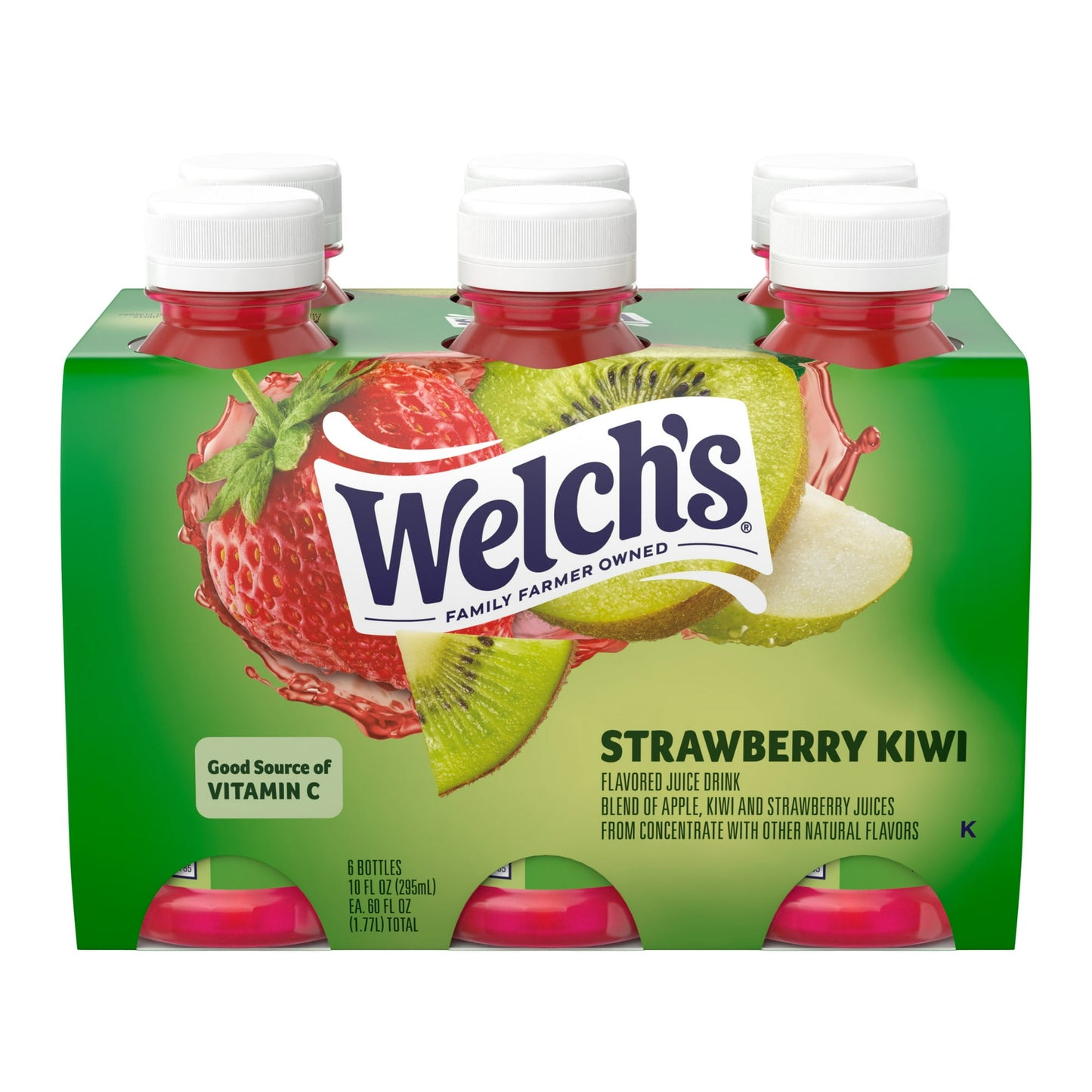 (4 pack) Welch's Strawberry Kiwi Juice Drink, 10 fl oz On-the-Go Bottle (Pack of 6)