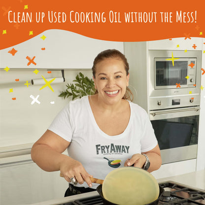 FryAway Super Fry Use Cooking Oil Solidifier Powder, 100% Plant-Based Disposal, For Up To 1.5 Gallons of Oil