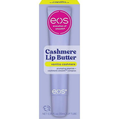 (2 pack) eos Cashmere Lip Butter, Vanilla Cashmere, Smooth & Hydrating Lip Butter with Peptides, 0.35 fl oz