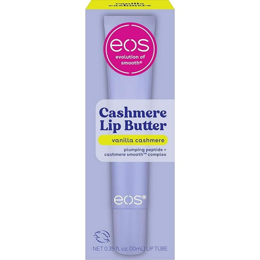(2 pack) eos Cashmere Lip Butter, Vanilla Cashmere, Smooth & Hydrating Lip Butter with Peptides, 0.35 fl oz