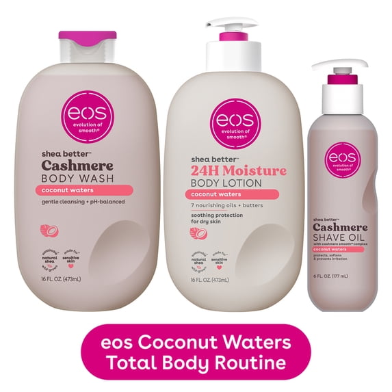 eos Coconut Waters Body Wash, Body Lotion, & Shave Oil Bundle