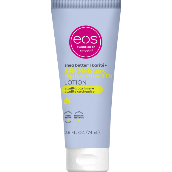 (4 pack) eos Shea Better Travel Size Body Lotion- Vanilla Cashmere, 2.5 fl oz
