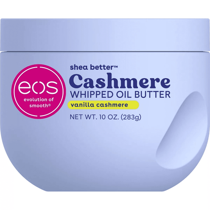 eos Vanilla Cashmere Whipped Body Butter, Rich Moisture, Deep Hydration for Dry Skin, 10 oz