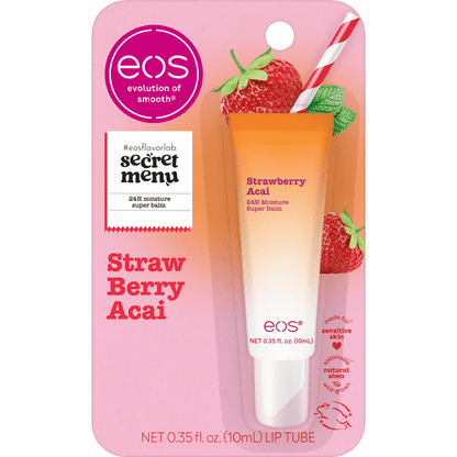 eos 24H Moisture Super Balm, Strawberry Acai, Limited-Edition Lip Sleeping Mask, 0.35 fl oz, 1 Pack