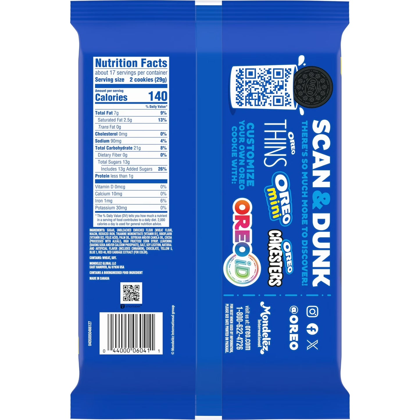 OREO Birthday Cake Creme Chocolate Sandwich Cookies, Family Size, 17 oz