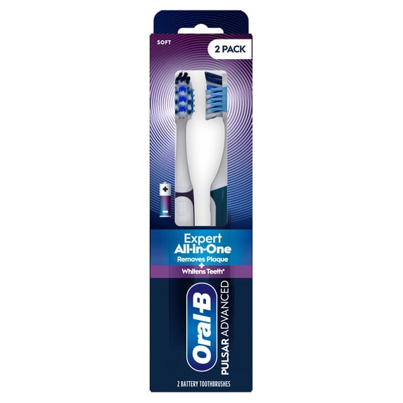 Oral-B Toothbrush, Pulsar Advanced All-in-One Soft Toothbrush, 2 Count