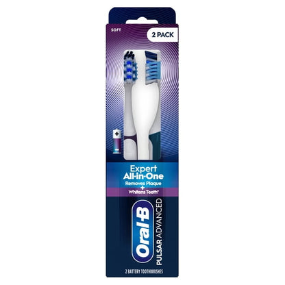Oral-B Toothbrush, Pulsar Advanced All-in-One Soft Toothbrush, 2 Count