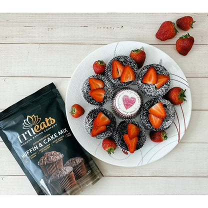 TruEats Muffin & Cake Mix: Low Glycemic, Gluten Free, No Sugar Added, Protein & Fiber Rich, Diabetic Friendly, Vegan Friendly, Plant Based, Sweetened with Monk Fruit -- Dutch Chocolate