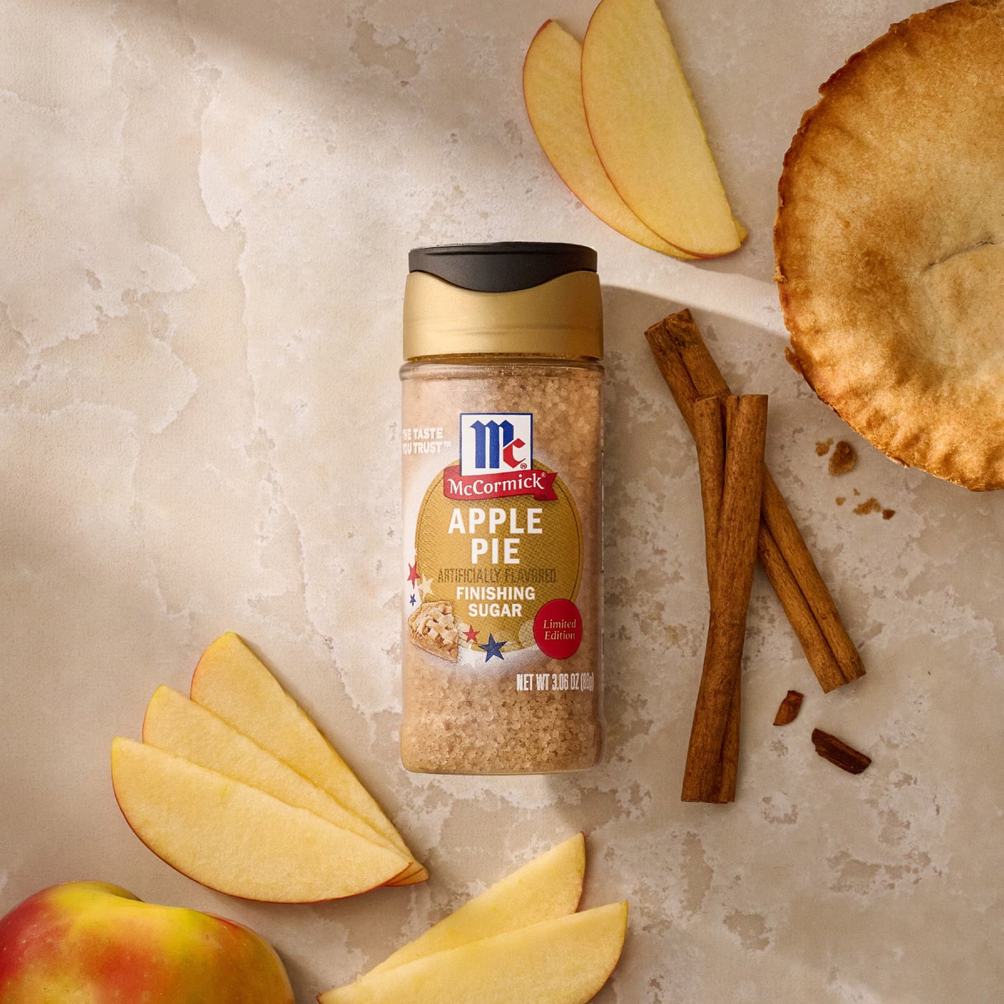 McCormick Apple Pie Finishing Sugar, 3.06 oz Bottle