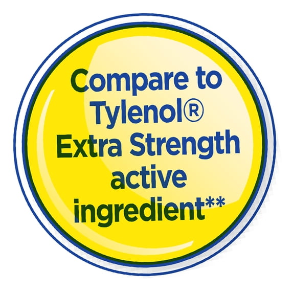 (4 pack) Equate Extra Strength Pain Reliever Acetaminophen Caplets, 500mg, Pain Reliever/Fever Reducer, 100 Count, Compare to TylenolÂ Extra Strength Active Ingredient