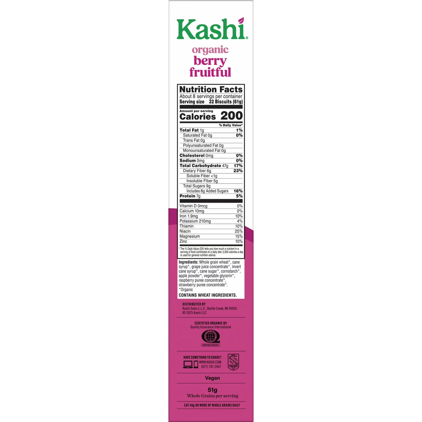 Kashi Berry Fruitful Breakfast Cereal Box, 17.2 oz