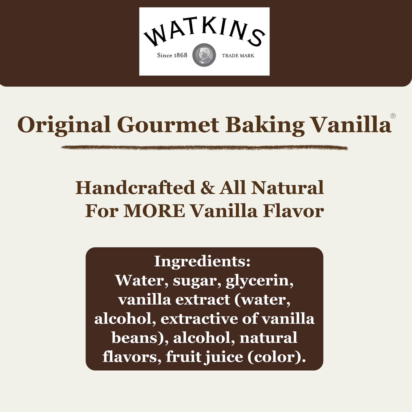 Watkins Original Gourmet Baking Vanilla, 8 fl oz – Rich Vanilla Flavor for Everyday Baking & Desserts