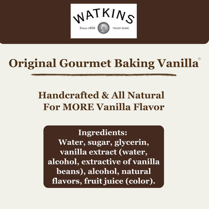 (4 pack) Watkins Original Gourmet Baking Vanilla, 8 fl oz – Rich Vanilla Flavor for Everyday Baking & Desserts