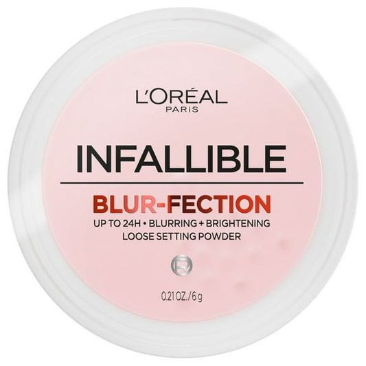 L'Oreal Paris Infallible Blur-Fection Loose Setting Powder, Brightening Finish, Deep Pink, 1 Set
