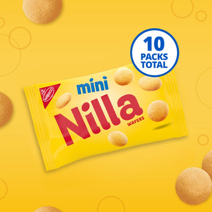 NILLA Wafers Mini Vanilla Wafer Cookies, 10 Snack Packs