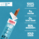Chomplings Sea Salt Beef Mini Jerky Meat Sticks, 4g of Protein (6 Count)