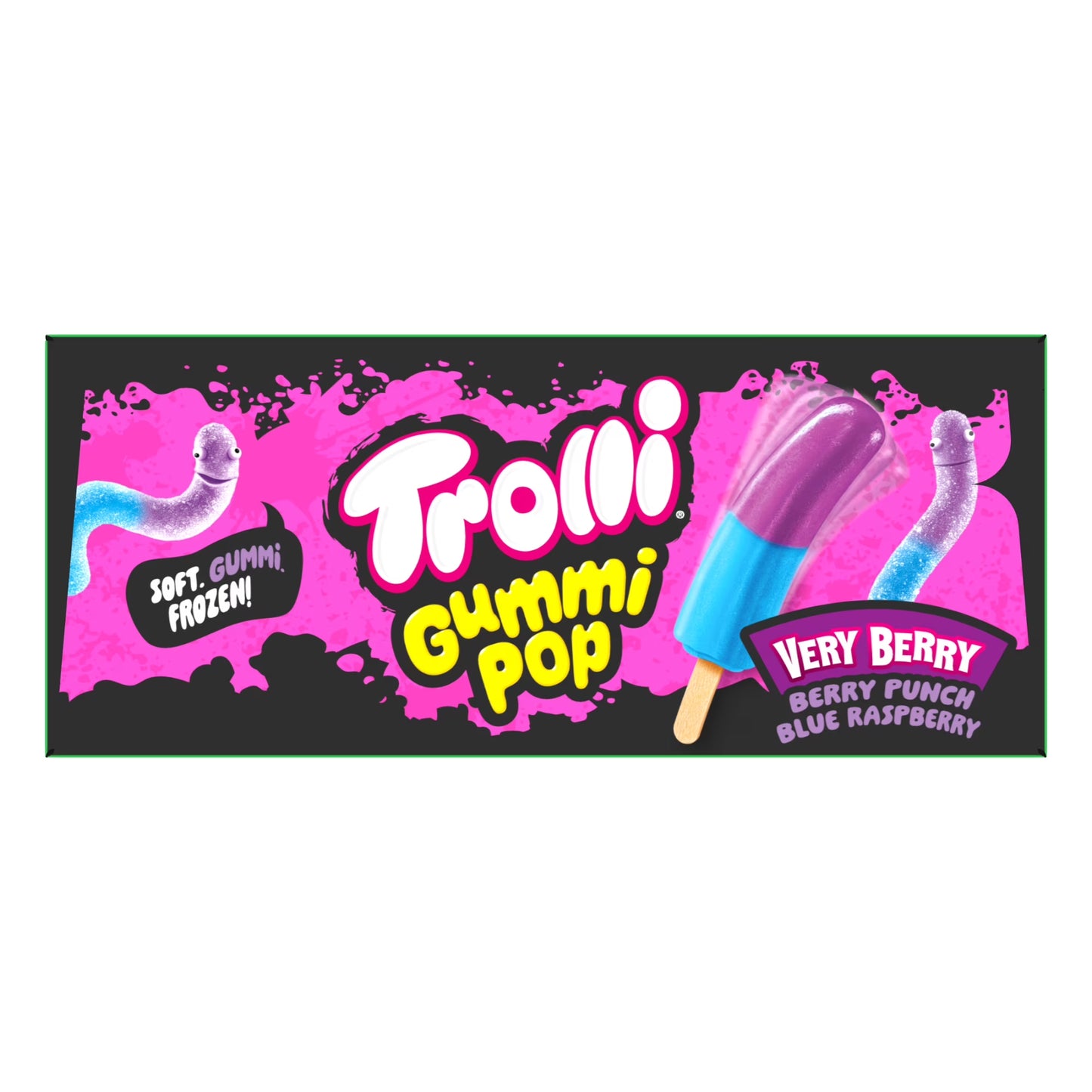 Trolli Frozen Gummi Pops Sour Gummy Candy Frozen Snacks, Very Berry, 10 count