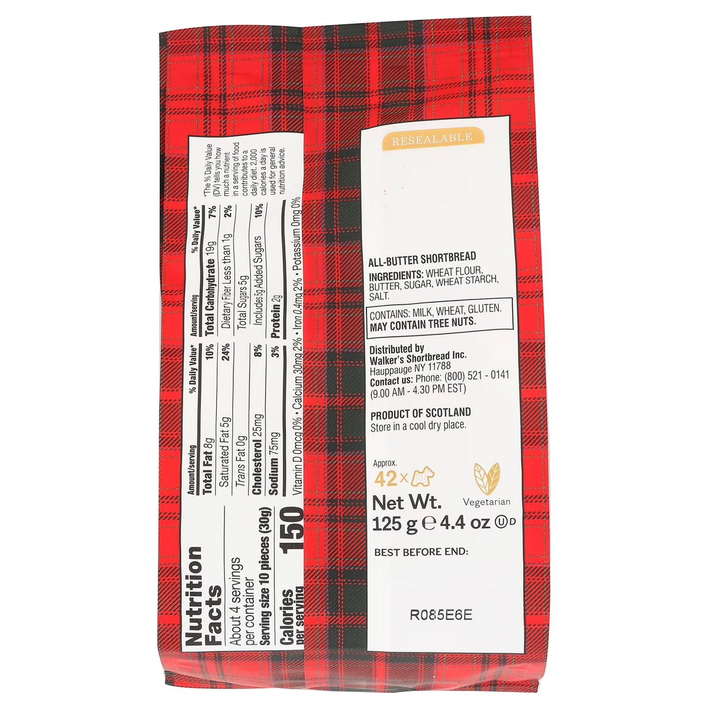 Walker’s Shortbread Mini Scottie Dog Shortbread Cookies, Kosher, 42 Count (6 Pack)