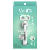 Venus Deluxe Smooth Sensitive Razor for Women, 5 blades, Manual Razor, Handle + 2 Razor Blade Refills, Silver