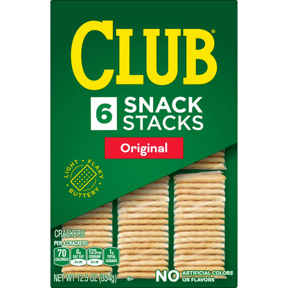 (2 pack) Club Snack Stacks Original Crackers, Lunch Snacks, 6 Count