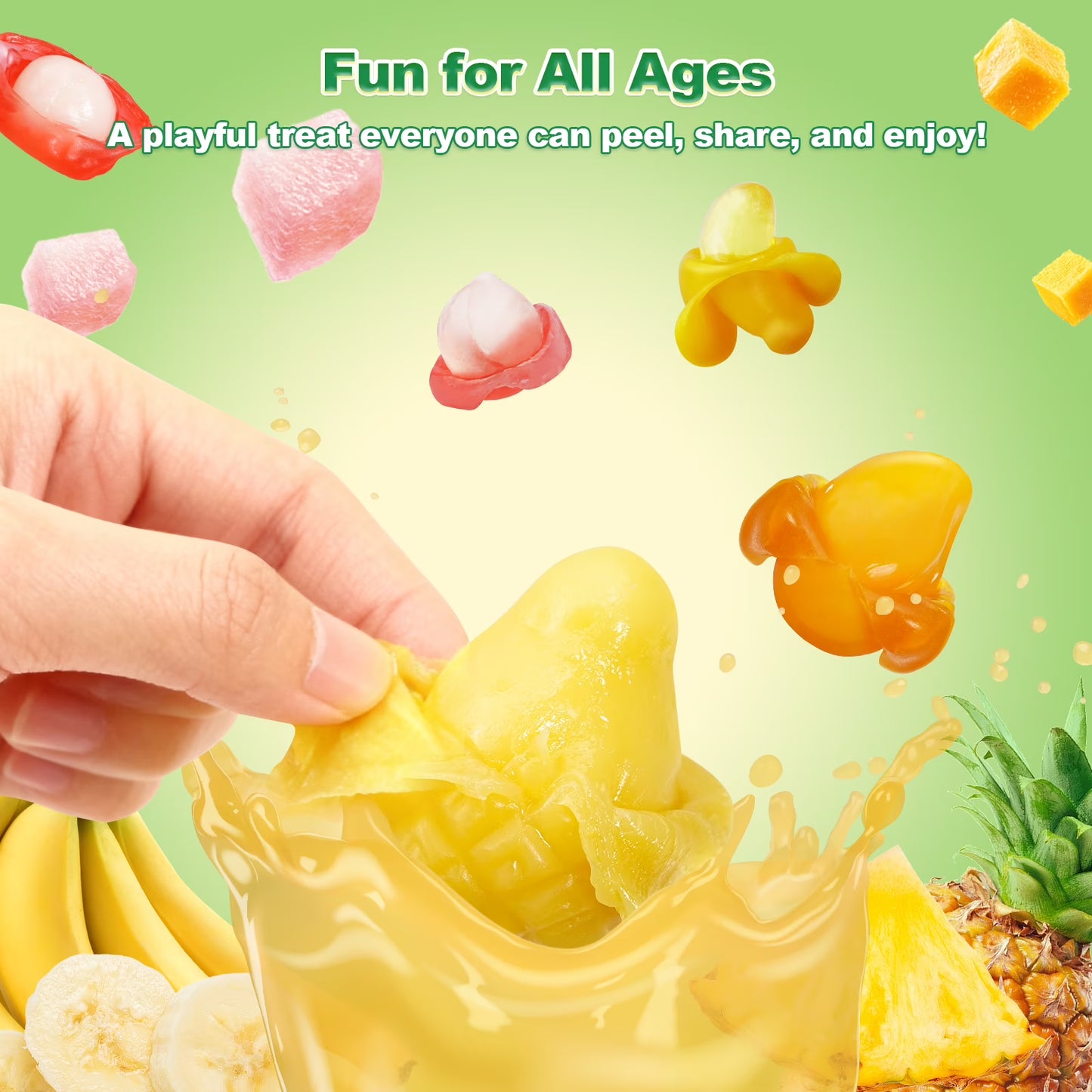 Amos Peelerz Exotic Fruit Gummy Candy, Variety Pack Candy Individually Wrapped Pack 8.47 oz