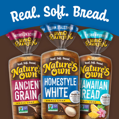 Nature's Own Homestyle White, Non-GMO Small Loaf Bread, Sandwich Bread, 12 oz Loaf