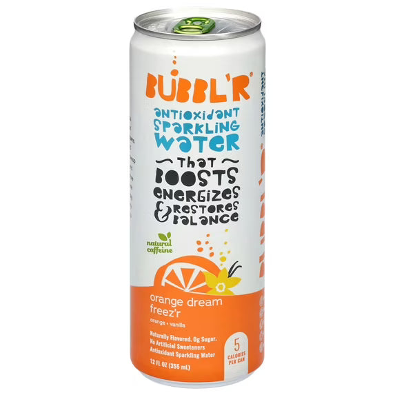 BUBBL'R Antioxidant Sparkling Water Orange Dream Freez'r 12 fl oz, 6 Pack Cans