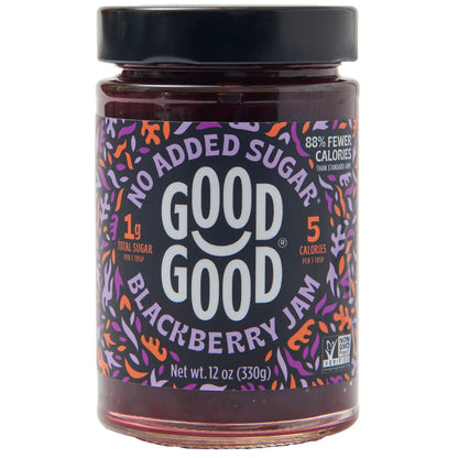 GOOD GOOD Blackberry Jam, No Added Sugar, Low Calorie, Keto Friendly, 12 oz, 2 pack