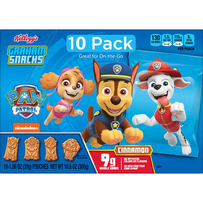 Kellogg's Cinnamon Graham Snacks, Kids Snacks, 10 Count