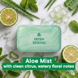 Irish Spring Aloe Mist Deodorant Bar Soap for Men, 12 Hour Fresh Deodorant Soap, 3.7 oz Bar (8 Pack)