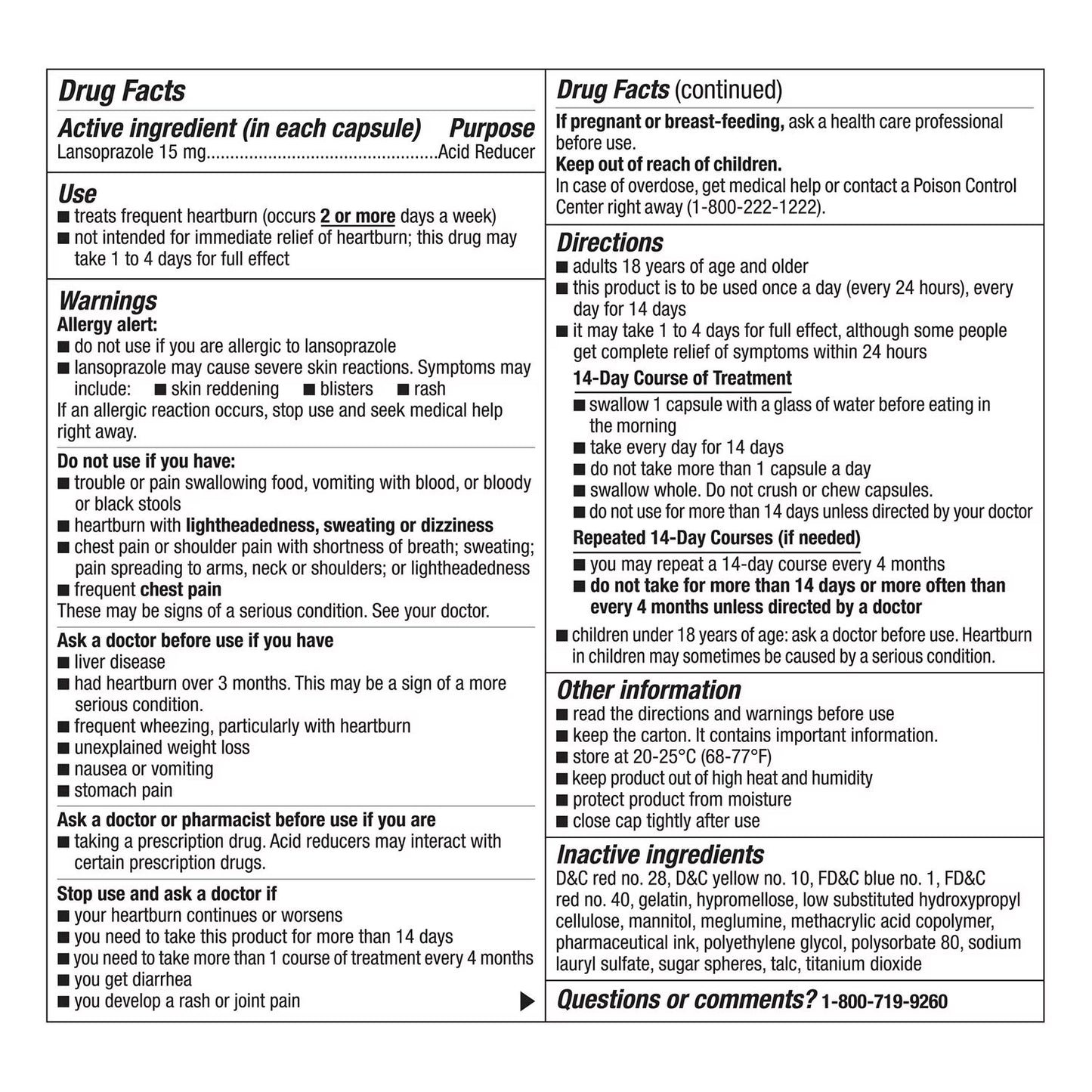 Members Mark Lansoprazole Delayed Release Capsules, 15 mg, 42 ct.