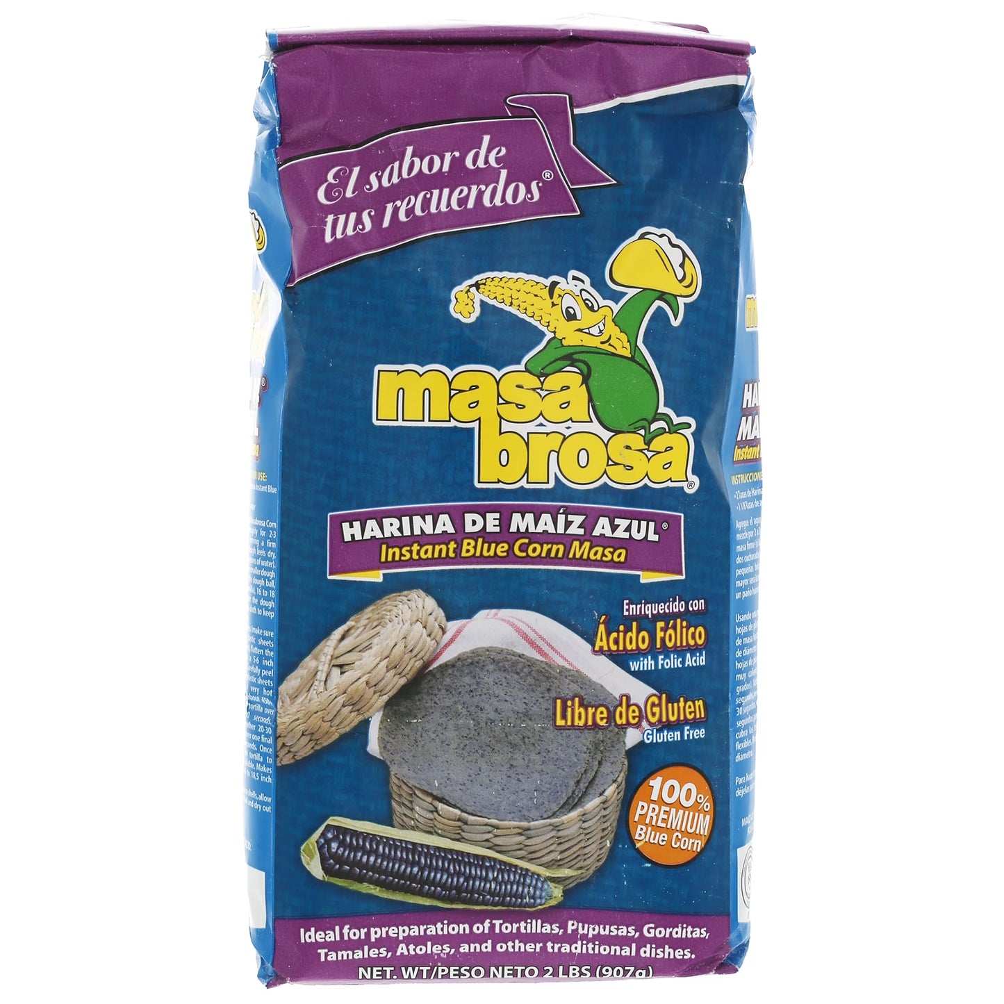Masa Brosa Instant Blue Corn Flour Mix, 2 lbs, Gluten-Free