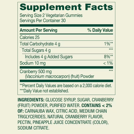 (3 pack) Spring Valley Cranberry Gummies Urinary Tract Support Dietary Supplement, 500 mg, 60 Count